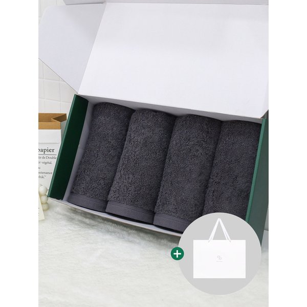 1퍼센테이지 그레이빈 200g 40수 코마사 타올 4P 선물세트