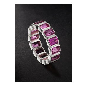 14-Karat White Gold Pink Sapphire Eternity Ring 핑크