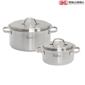 한일STS 스플릿 통5중 스텐레스 IH 인덕션가능 냄비세트 2종C(양수18+24)..