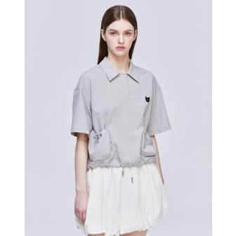 송지오 [파주점] [송지오우먼]지제로 팬서 오픈 카라 튜닉 라이트 그레이 WH3TP800LG