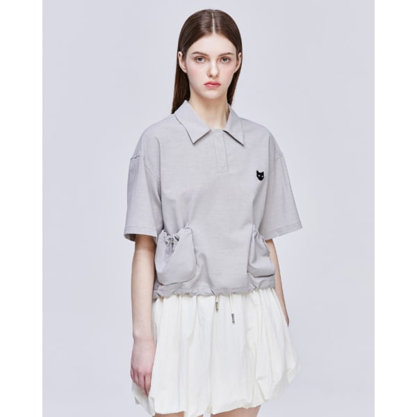 [파주점] [송지오우먼]지제로 팬서 오픈 카라 튜닉 라이트 그레이 WH3TP800LG