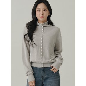 [인플루언서 세영 w/] Button Down Cashmere Turtleneck Knit Sweater_Gray