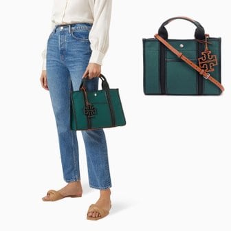 토리버치 스몰 트윌 토리 토트백 Deep Green 142577 300 Tory Burch Small Twill Tory Tote