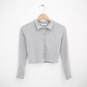 여성용 옆단추 크롭 카라 가디건_P335833673