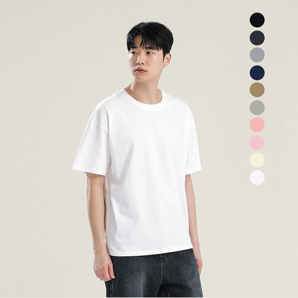 남자 프리미엄 라운드 베이직 20수 반팔 티셔츠 EX-TSH-6005