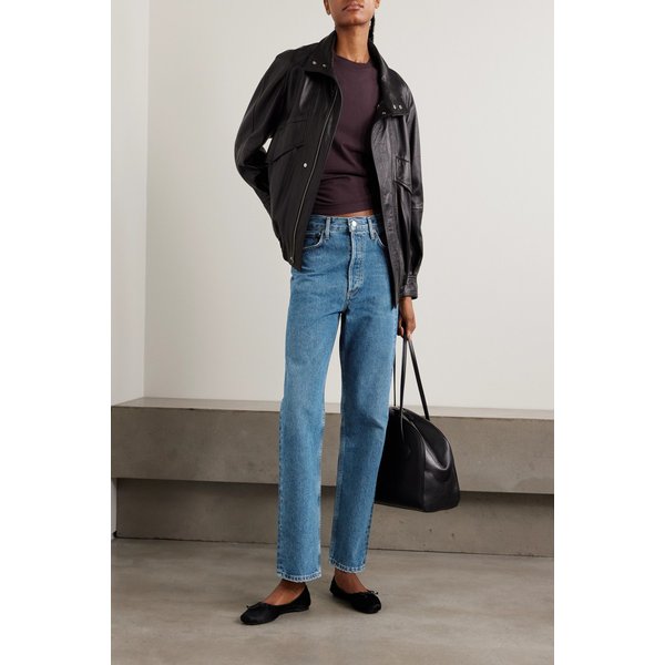 90s 미드라이즈 스트레이트 진 다크 데님 46376663162940558