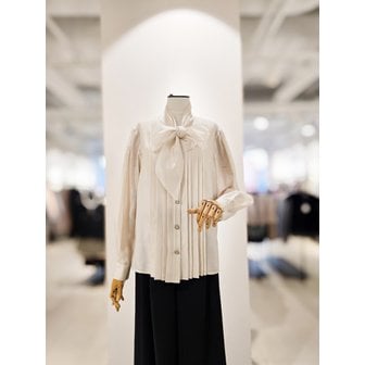 아이잗컬렉션 [파주점] [더아이잗컬렉션]타이 핀턱 라운드넥 블라우스 CS3B0BL411