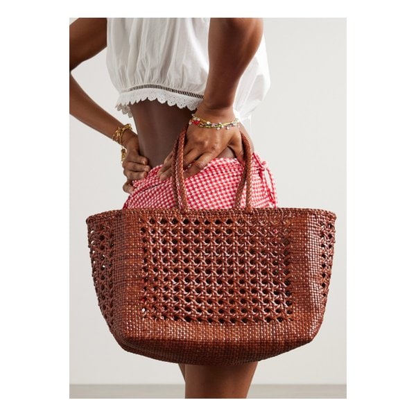 로플러 랜달 클라라 우븐 가죽 토트 브라운 46376663162925937