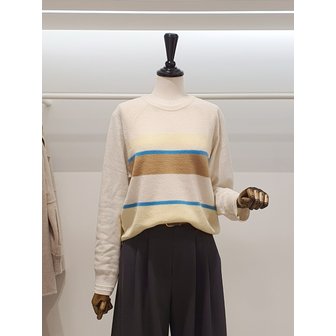 ZOOC [파주점] 쥬크 주크 단가라 배색 숏 니트​​ V261KSK905