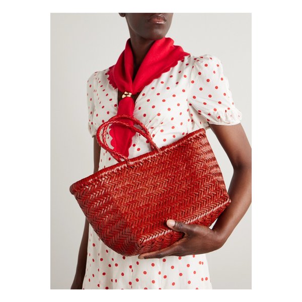 밤부 트리플 점프 스몰 우븐 가죽 토트 레드 46376663162858112