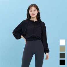 소프텍스 크롭 후드집업 (4컬러)