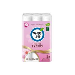 벚꽃 프리미엄 두루마리 휴지 3겹 28mX30롤 3겹화장지