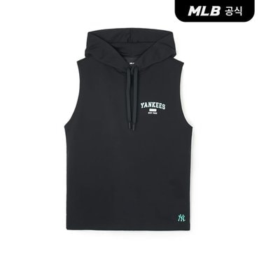 MLB [코리아공식] 바시티 후드 나시 티셔츠 NY (Black)