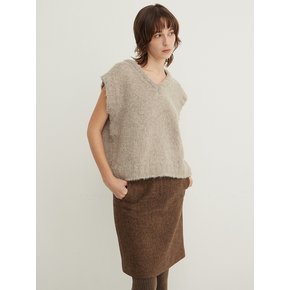 Brushed Knit Vest_SAND STONE