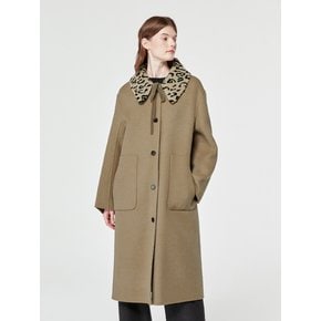 SHEARING COLLAR HANDMADE COAT-BEIGE