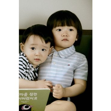 타미힐피거키즈 25/SS T42F1NKT150BT1 베이비 스트라이프 립 폴로 티셔츠 2컬러 (블루 ,네이비)