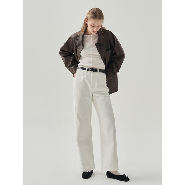 싱글 레더 하프 자켓 [2COLORS]