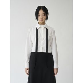 TIE COLLAR CROP SHIRT_WHITE