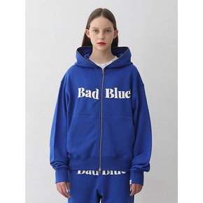 Logo Pull Zip Hoodie Blue