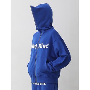 Logo Pull Zip Hoodie Blue