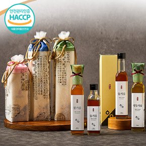 [명절 후 배송][웰굿]국산 저온압착 들기름 단품 선물세트 1호(170ml)(+한지포장,손잡이)