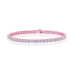 Ice tennis bracelet 3mm pink coated (WG) (400026)