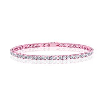 아이스볼 Ice tennis bracelet 3mm pink coated (WG) (400026)