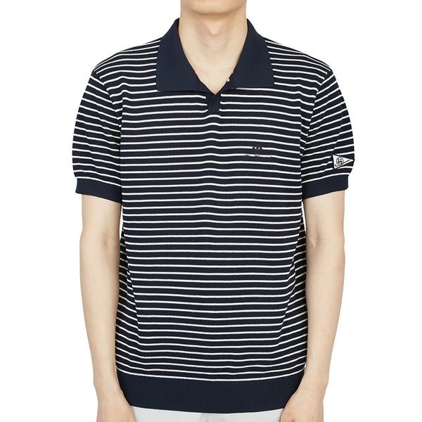 [부산점] 골프웨어 남성 반팔 니트 HHM 2A AB53 NAVY WHITE