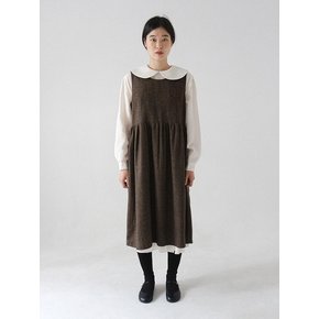 Sleeveless Wool Ribbon Dress_Brown