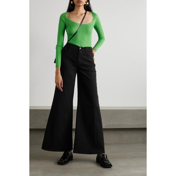 르 팔라초 하이웨이스트 와이드 진 블랙 45666037504843880