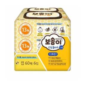 13무 안심 물티슈 아기물티슈 60매 6개  두꺼운물티슈
