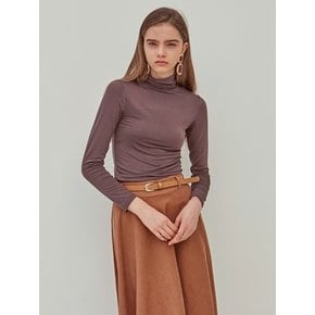 SLIM MINIMAL TURTLENECK_BROWN