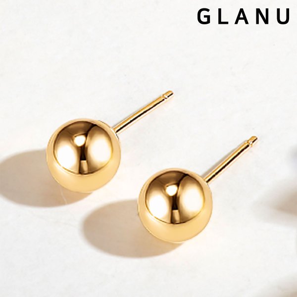 그래누 14K 심플골드볼 귀걸이 6mm YG