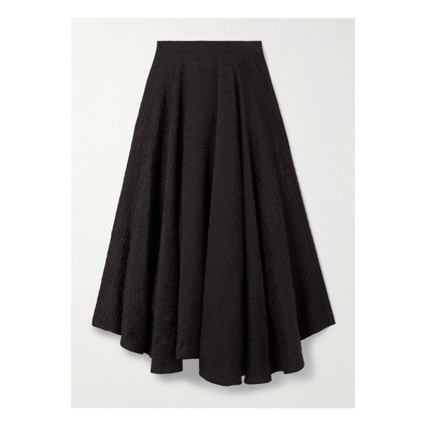 엘리스 퀼팅 실크 클로케 미디 스커트 브라운 1647597355221784