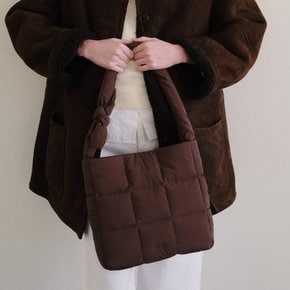 Square padding shoulder bag Bread brown