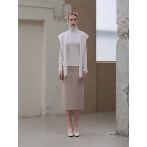 Vanessa pintuck Turtleneck top&cape set [Off white]