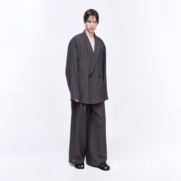 송지오 옴므 린넨 더블 블레이저 카키 SH3JK331KK
