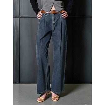 구호 플러스 Signature Semi Wide Denim Pants  Blue (KE6121M56P)