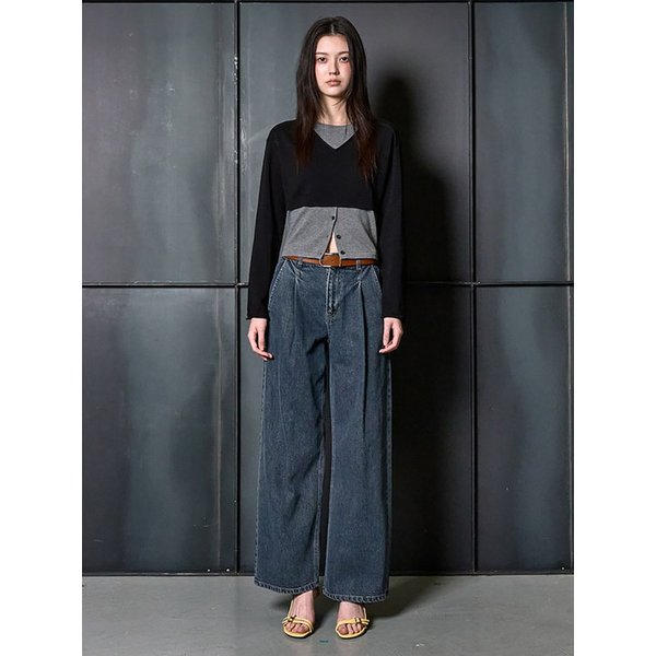 Signature Semi Wide Denim Pants  Blue (KE6121M56P)