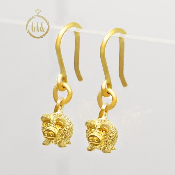 [가앤] 24k순금 돼지 귀걸이 3.75g