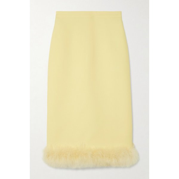 페더 트림 울 실크 블렌드 크레이프 스커트 46376663162986074