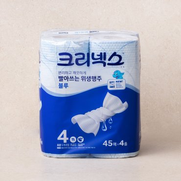 크리넥스 빨아쓰는 위생행주 블루 45매*4롤