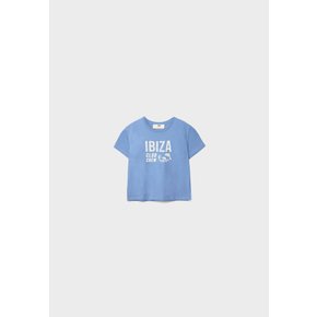 크롭 프린트 티셔츠 7111/423 ROYAL BLUE