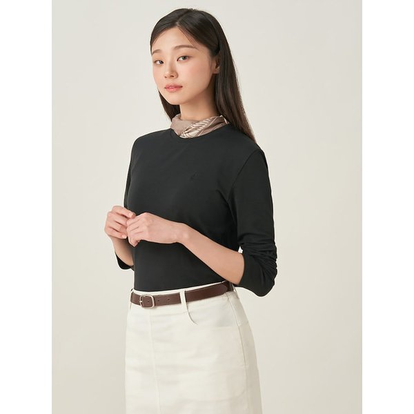 [Essential] 모달 혼방 긴소매 티셔츠  블랙 (BF5741E025)