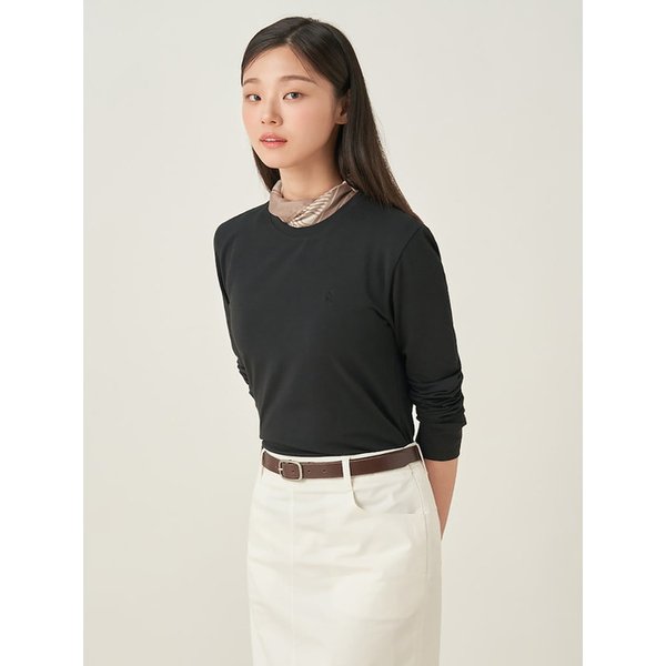 [Essential] 모달 혼방 긴소매 티셔츠  블랙 (BF5741E025)