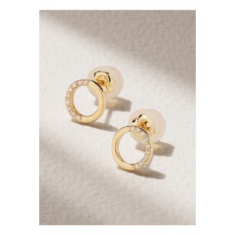 MELISSA JOY MANNING 멜리사 조이 매닝 14캐럿 골드 다이아몬드 원형 귀걸이 1647597332260268