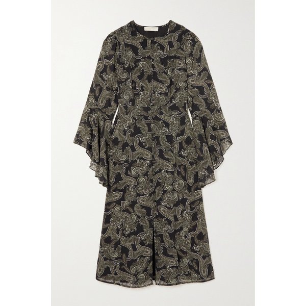 페이즐리 프린트 시폰 미디 원피스 46376663162760203
