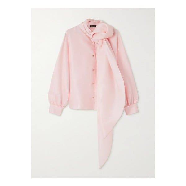 패트리샤 타이넥 실크 오간디 블라우스 1647597355230038