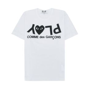 Play Comme des Garcons 플레이 꼼데가르송 프린트 로고 티셔츠 화이트