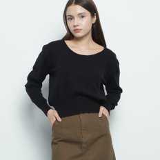 W39 slim round knit black